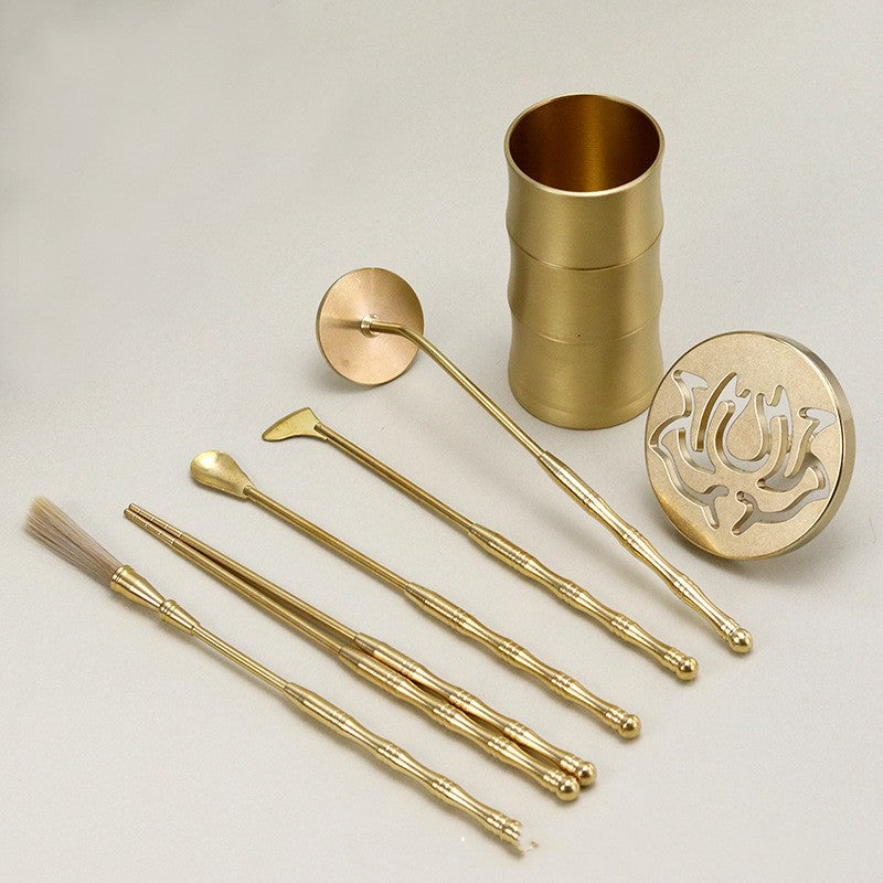 Werkzeugset für Räucherstäbchen aus reinem Messing